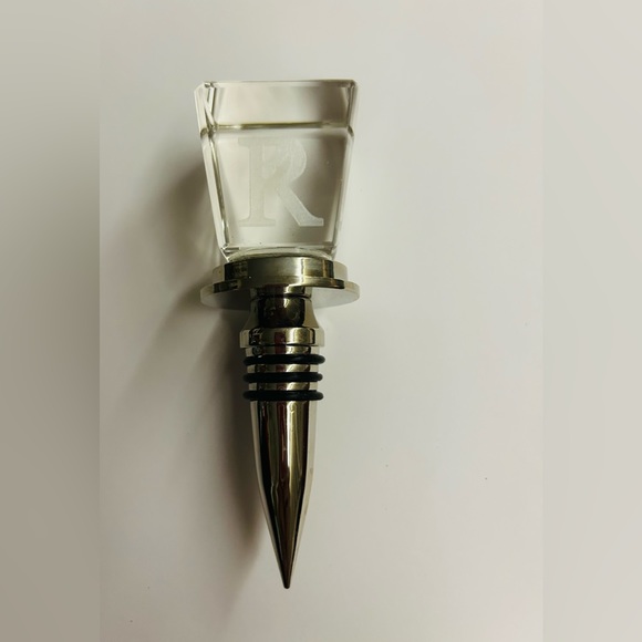 New R Glass and Metal Bottle Stopper 4 3/4" Long 1 1/4" Wide - Picture 9 of 9